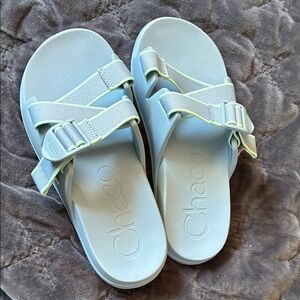 Chaco Pale Blue/mint.Slide Sandals with Adjustable Straps. Women’s 7. Brand new.